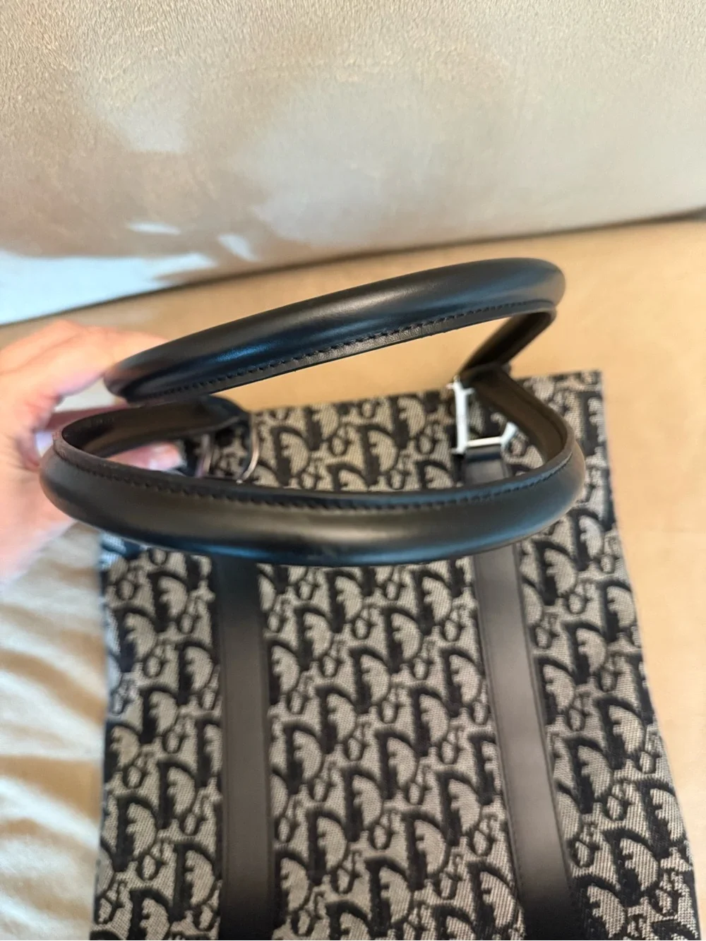 Christian Dior Black/Grey Diorissimo Canvas Vertical Tote Bag - Picture 15 of 16